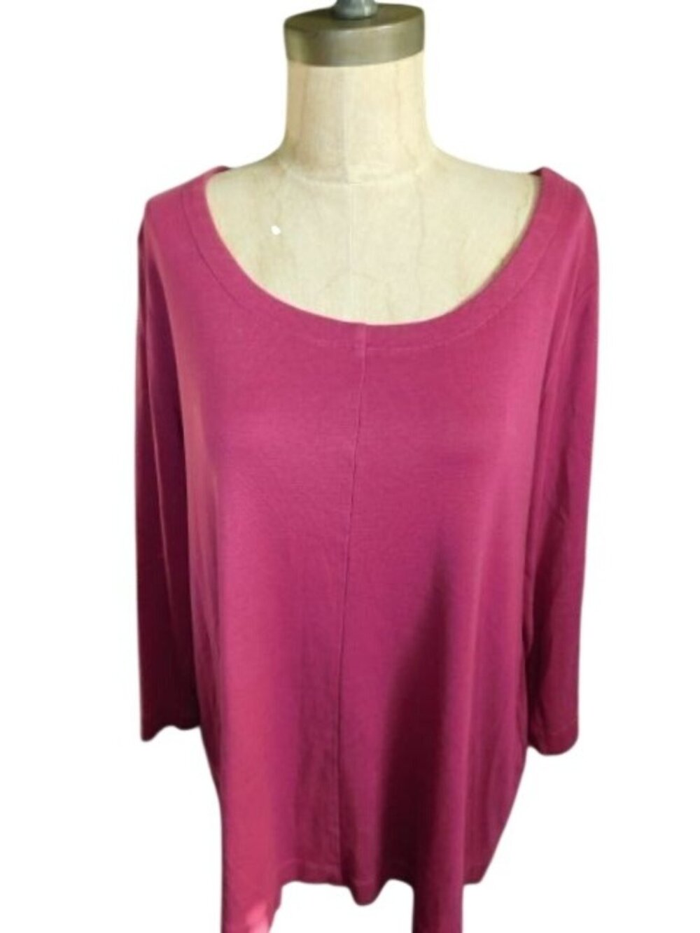 J. Jill Size L Large Perfect Pima Cotton 3/4 Sleeve Seamed Tee